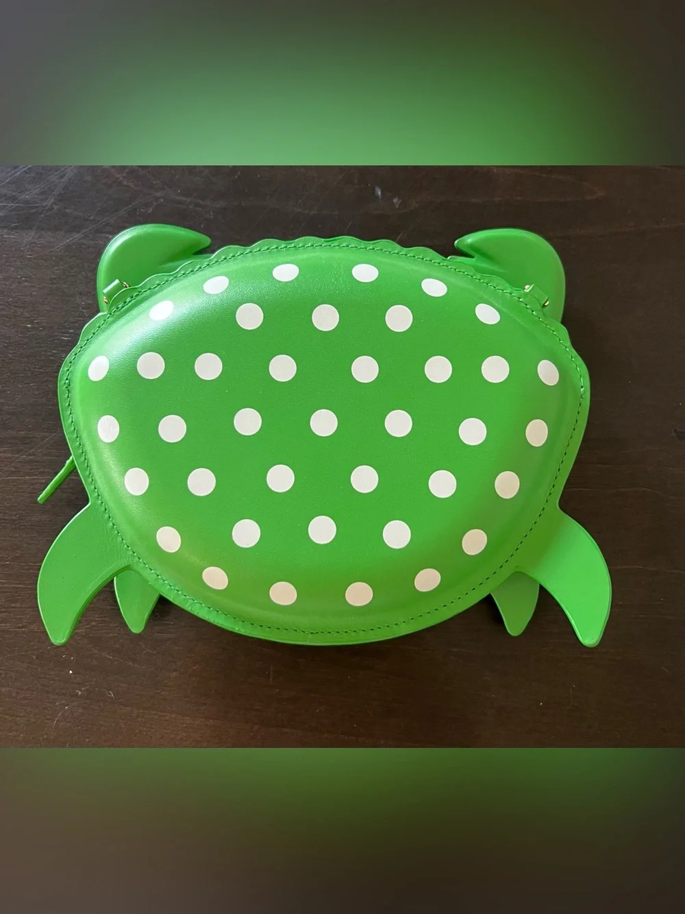 kate spade Green and White Polka Dot Crab Crossbody Bag